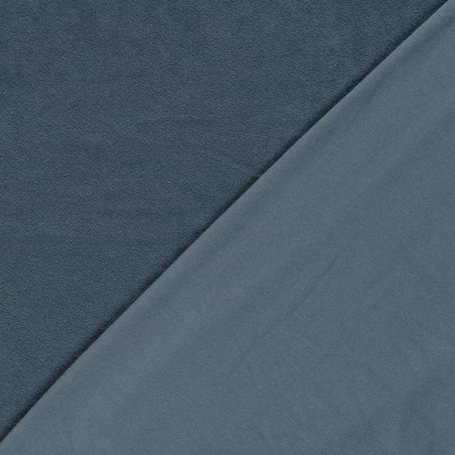 Elastische badstof spons staalblauw