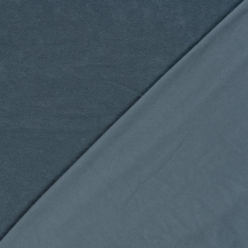 Elastische badstof spons staalblauw