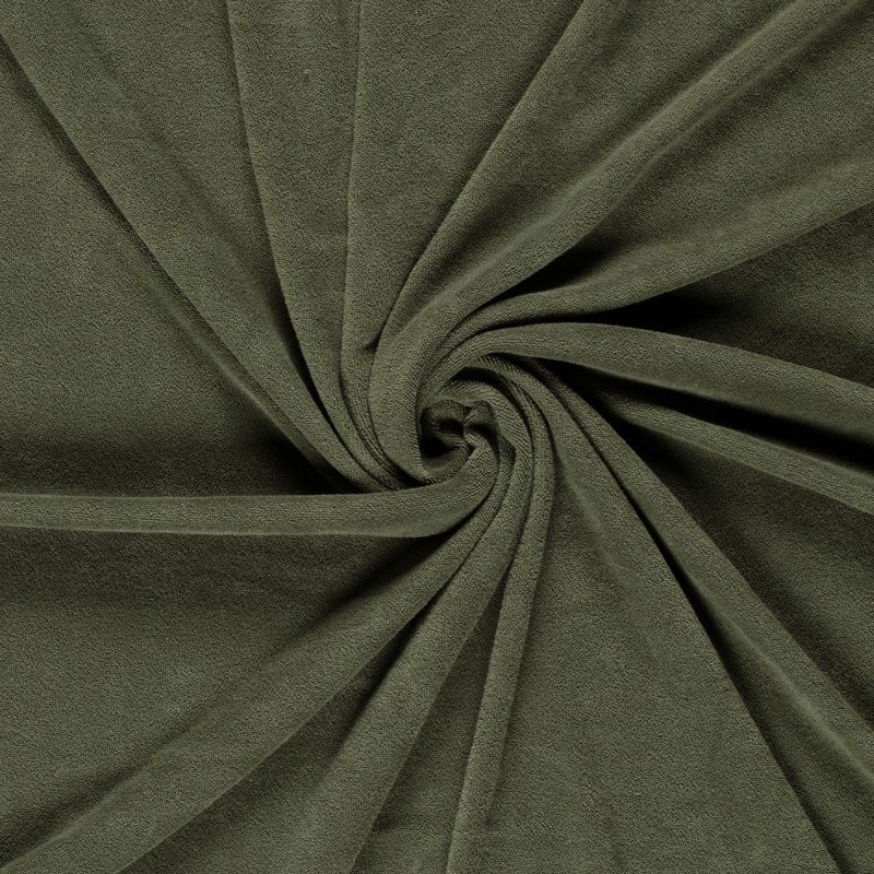 Elastische badstof spons kaki