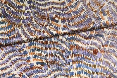 Satijn bedrukte print paars/blauw