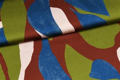 Crepe met abstracte print groen/bruin