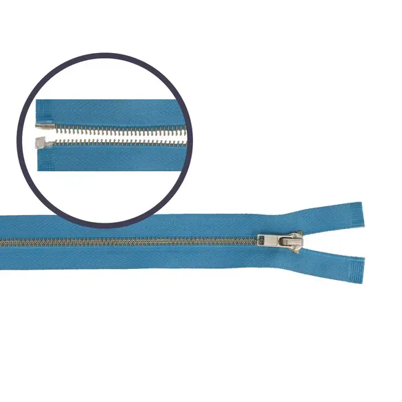 Rits smal deelbaar nikkel 55 cm, Color: jeans, maat: 55 cm