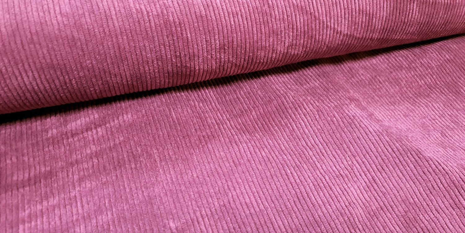 Ribfluweel soepelvallend mauve
