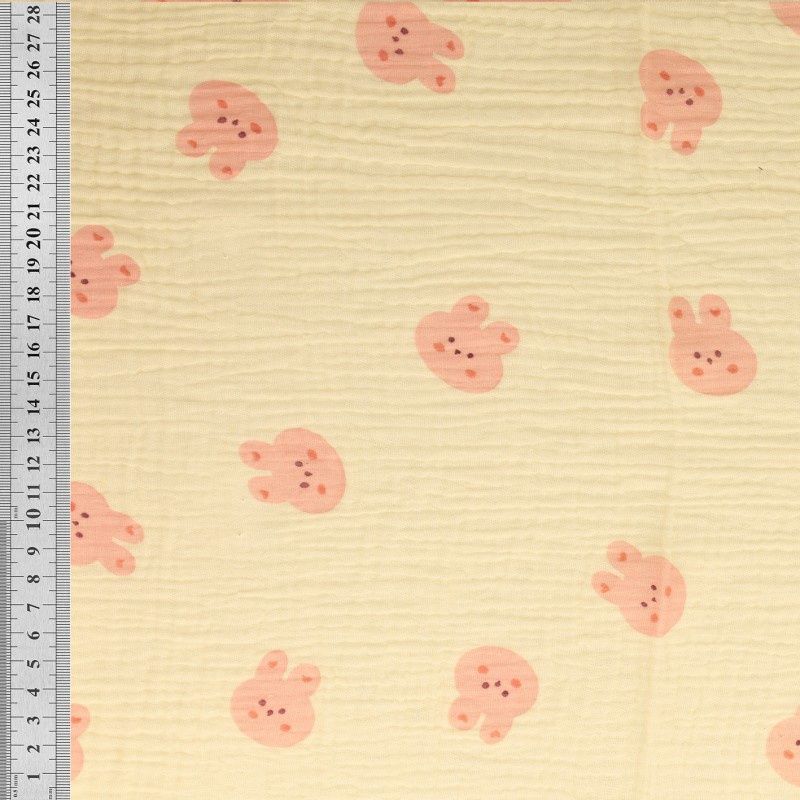 Doubble gauze met konijntjes