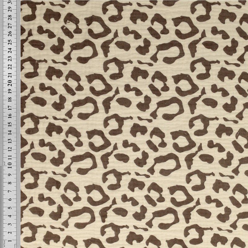 Doubble gauze leopard print