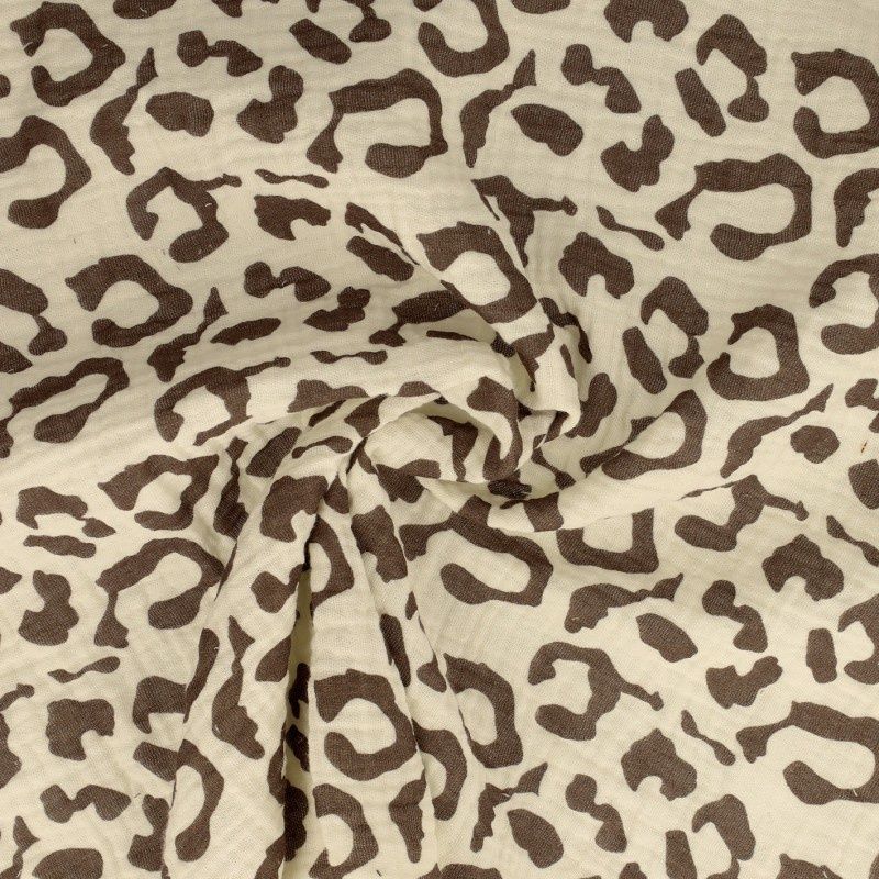Doubble gauze leopard print