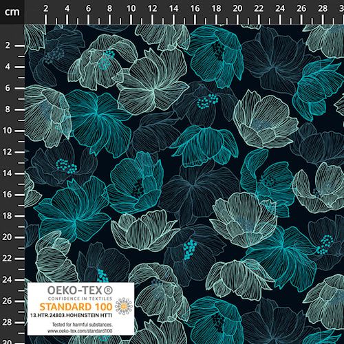 Tricot|Beautiful flowers  navy