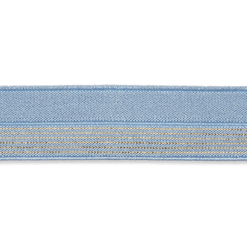 2 kleurig elastisch biaislint licht blauw