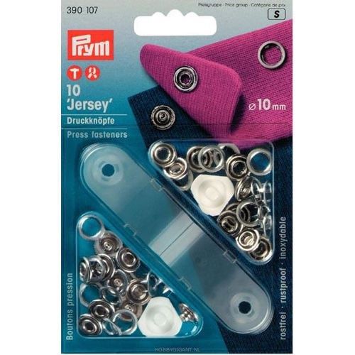 Jersey drukknoop, kleur: zilver