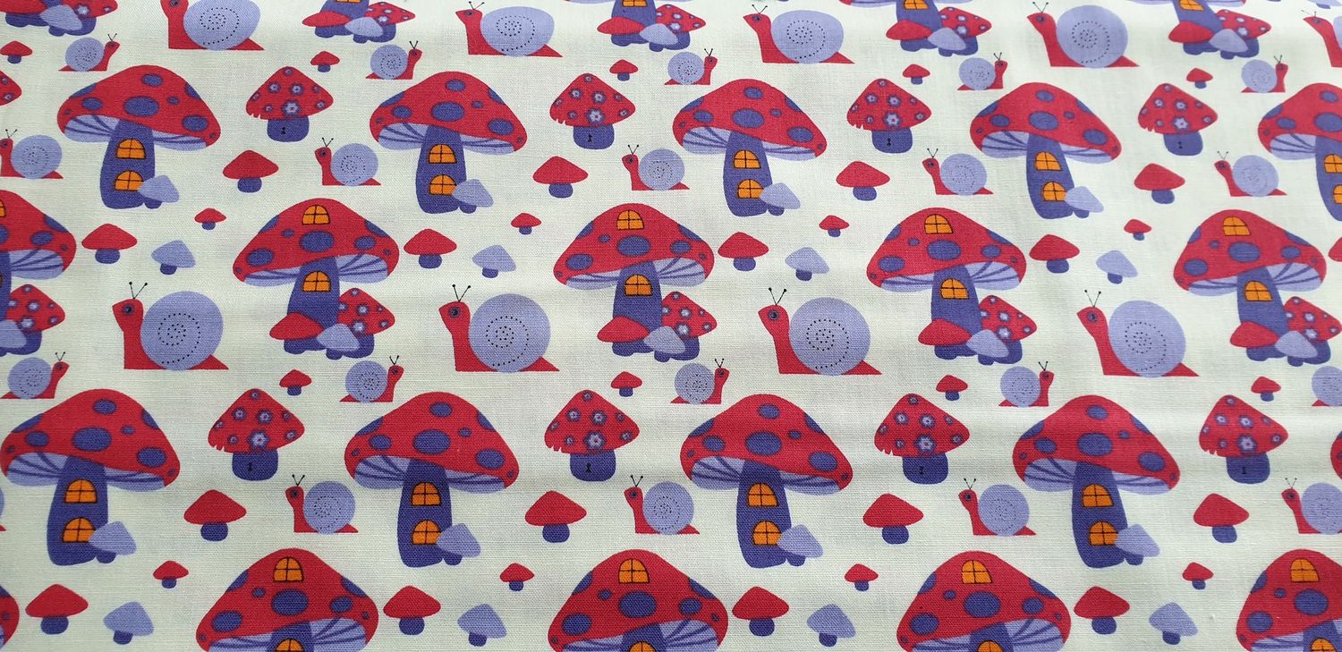 Copenhagen Print Factory Mushrooms wit paars