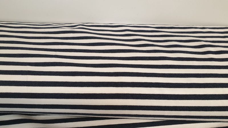 French terry | strepen | blauw wit