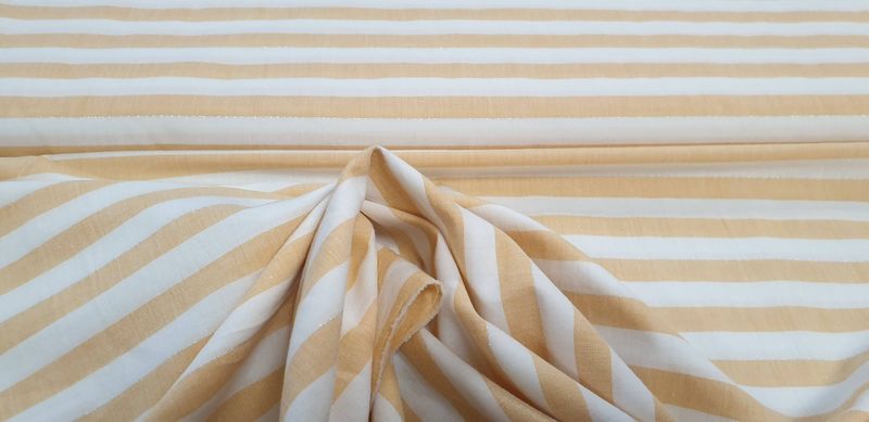 Streepjes katoen geel