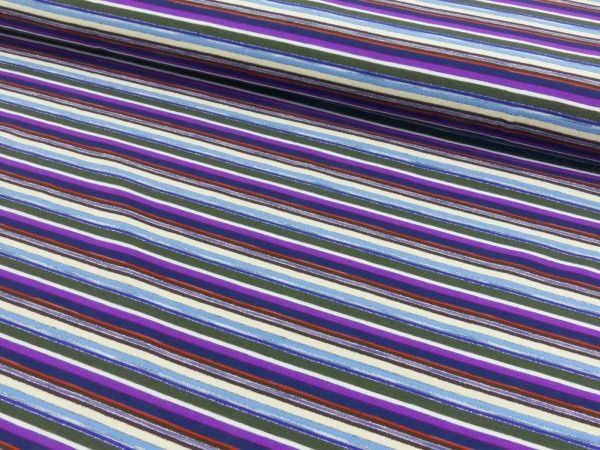 Tricot streepje lurex, Colour: paars 180 cm