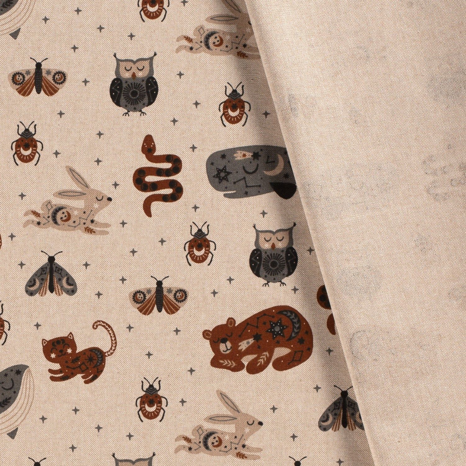 Canvas diertjes grijs