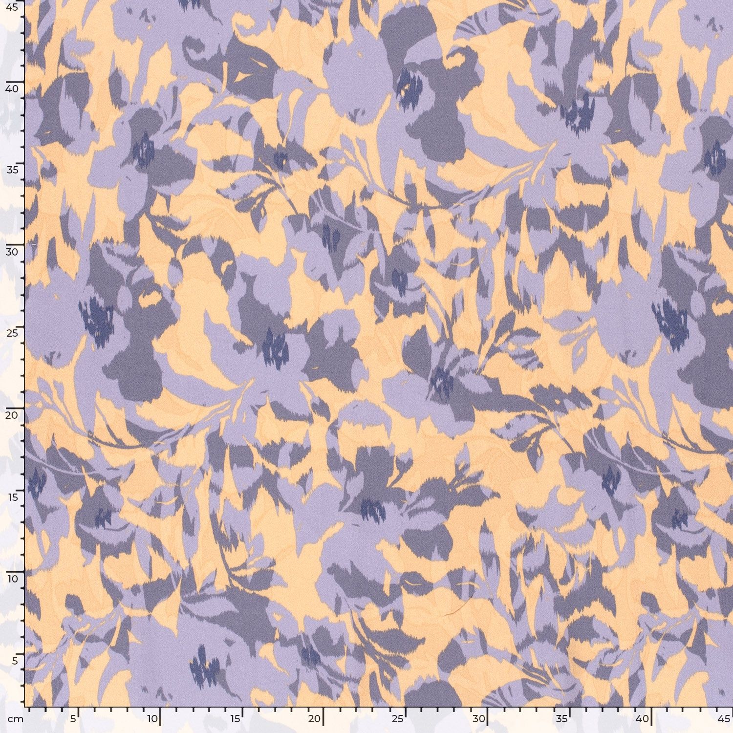 Bedrukte viscose met bloemen satijn lilablauw