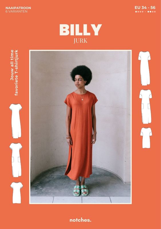 Billy jurk | patroon voor dames | T shirt jurk