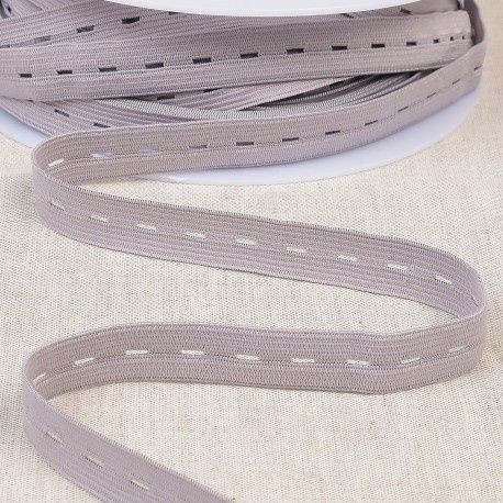 Knoopsgaten elastiek 15 mm, Color: grijs