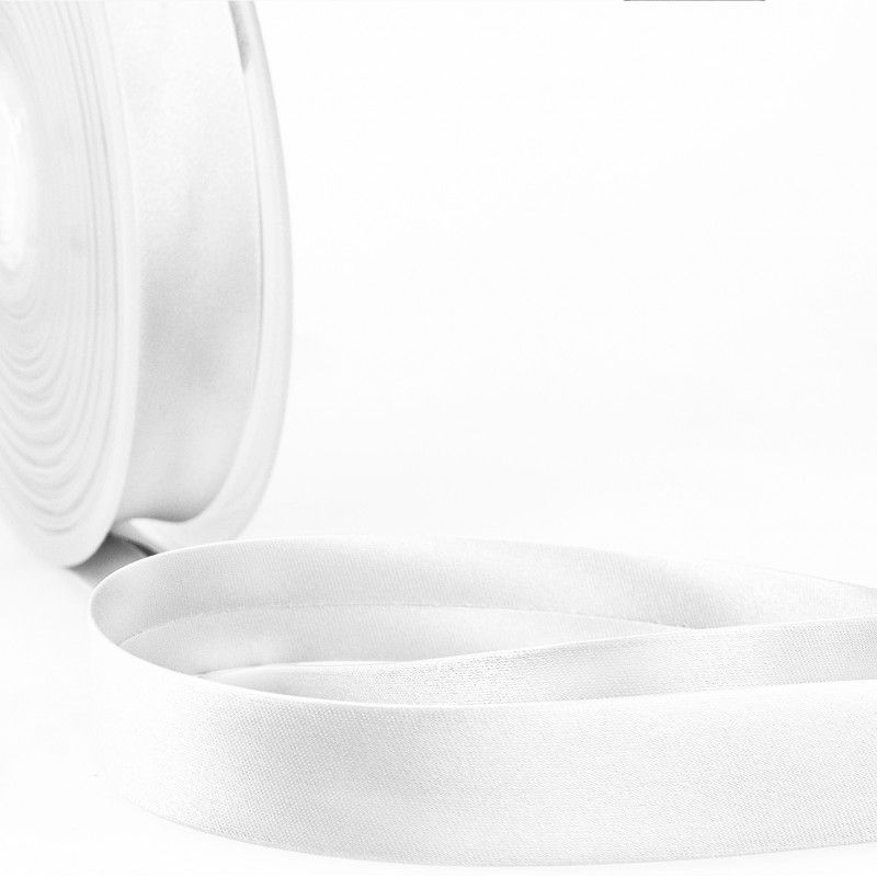 Biaislint  satijn 40 mm, Color: wit
