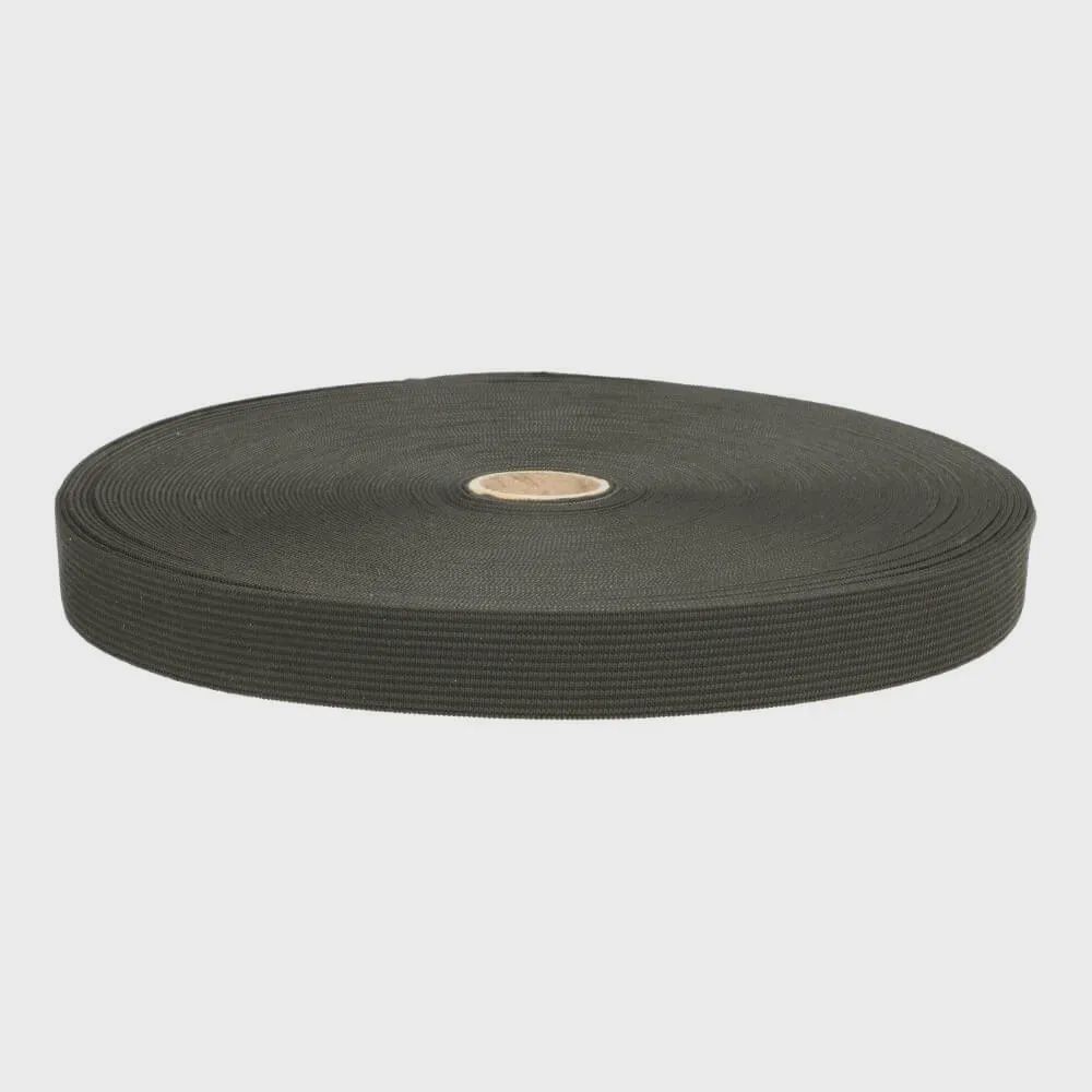 Elastiek  half stevig 20 mm, Color: zwart