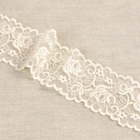 Kant kleine bloem 62 mm, Color: off white