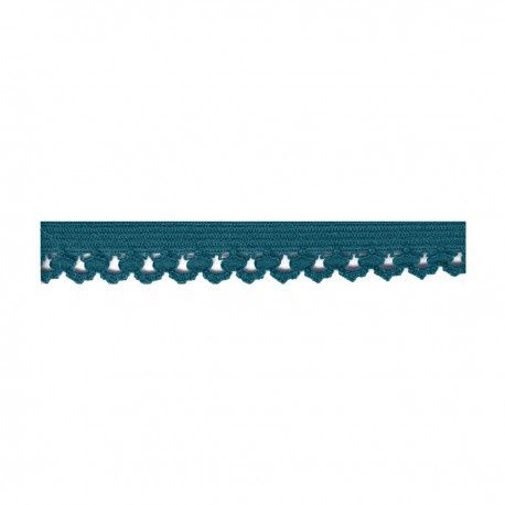 Picot elastiek 11 mm, Color: petrol