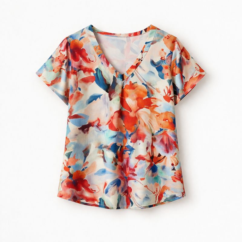 Floral red/blue