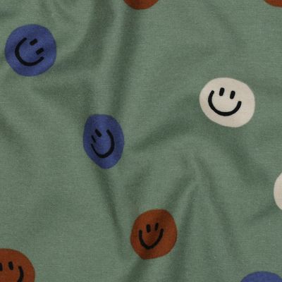 Flanel| happy faces| army green