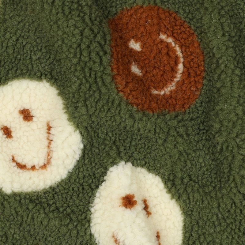 Teddy Jacquard happy faces, kakigroen