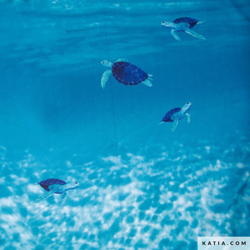 Sportstof met zeeschildpadprint