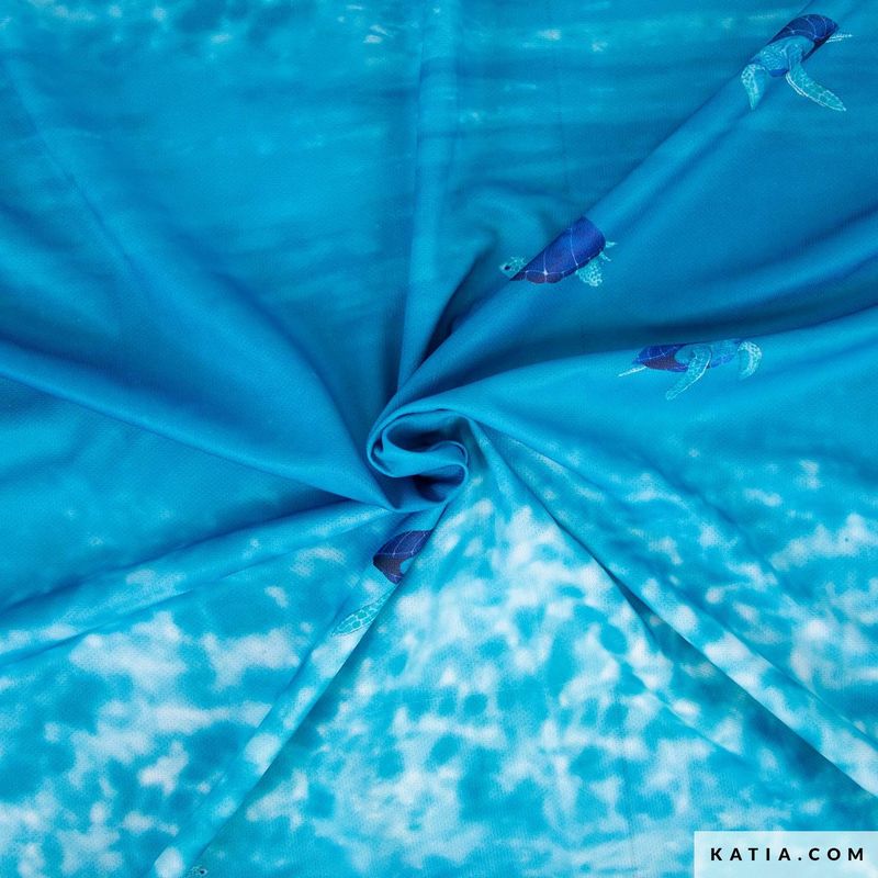 Sportstof met zeeschildpadprint