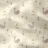 Tetra katoen| koninklijke zwanen| ecru/grijs