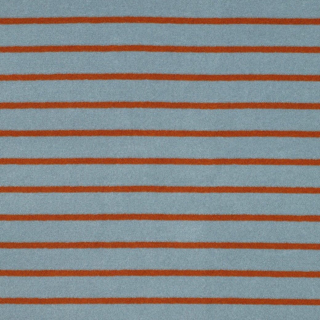 Badstof katoen strepen blauw/bruin