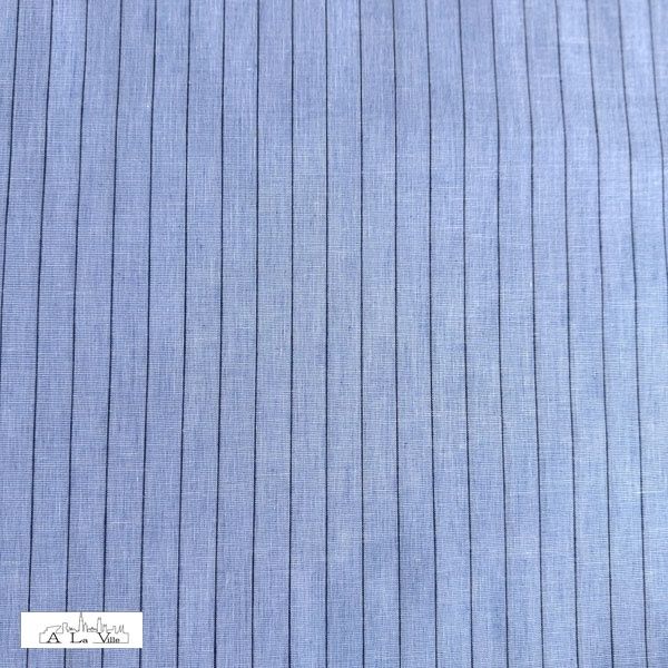 Stripes  blauw linnen viscose
