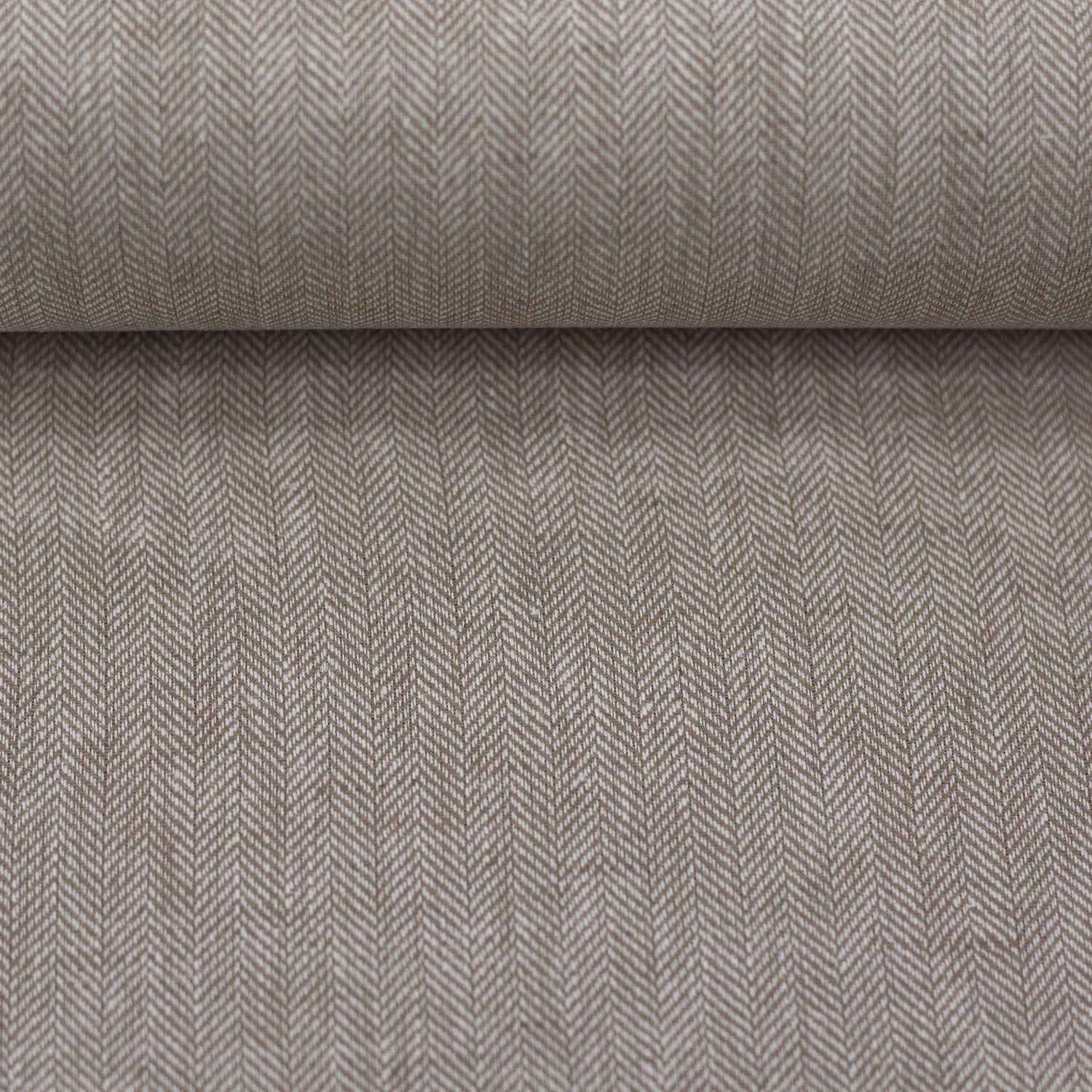 Linnen katoen visgraat beige/bruin