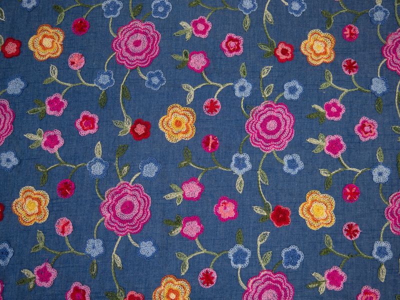 Jeans broderie bloemenpracht