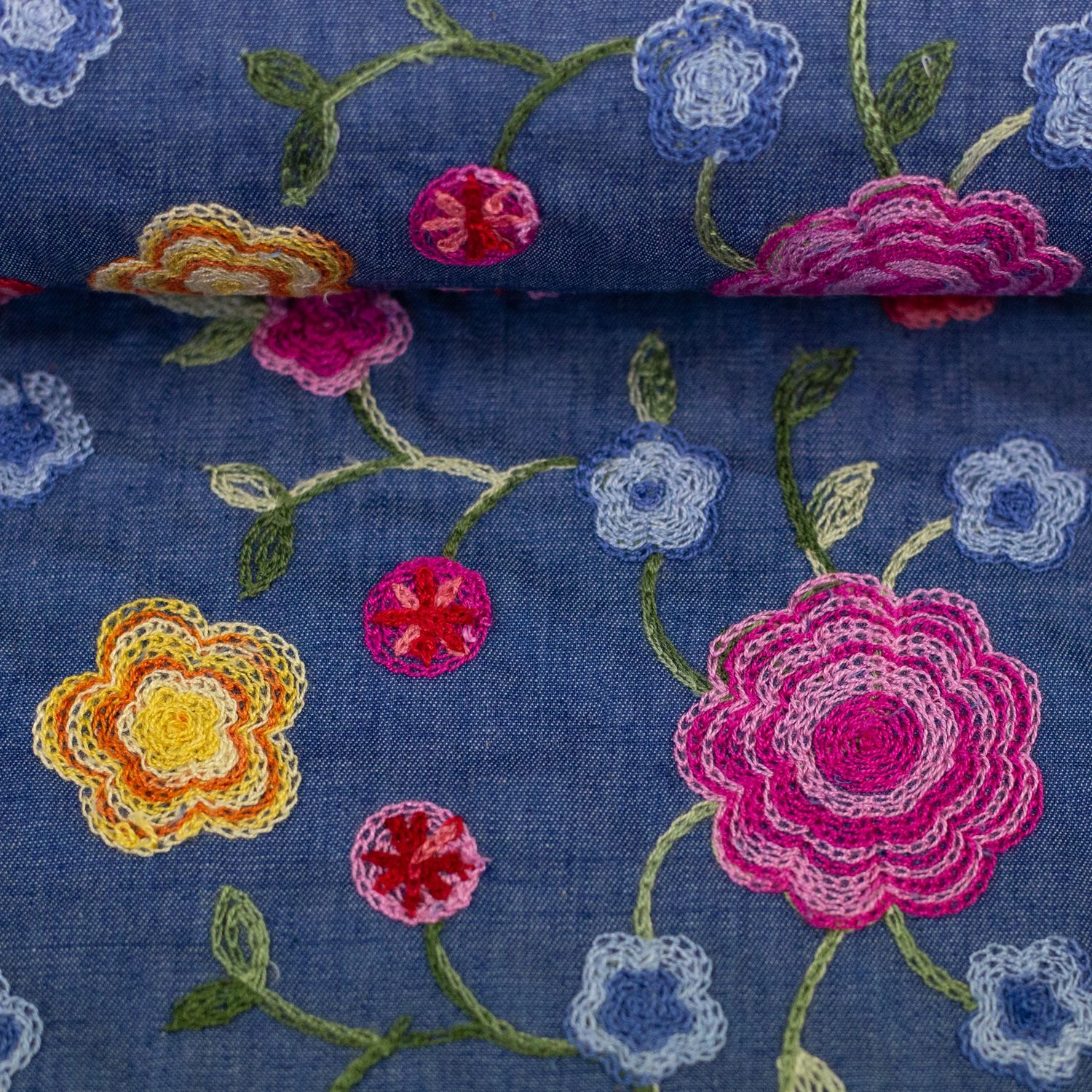 Jeans broderie bloemenpracht