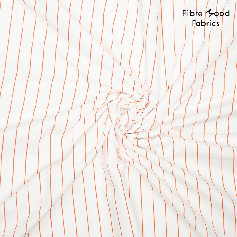 Zoey|popline stripes wit oranje