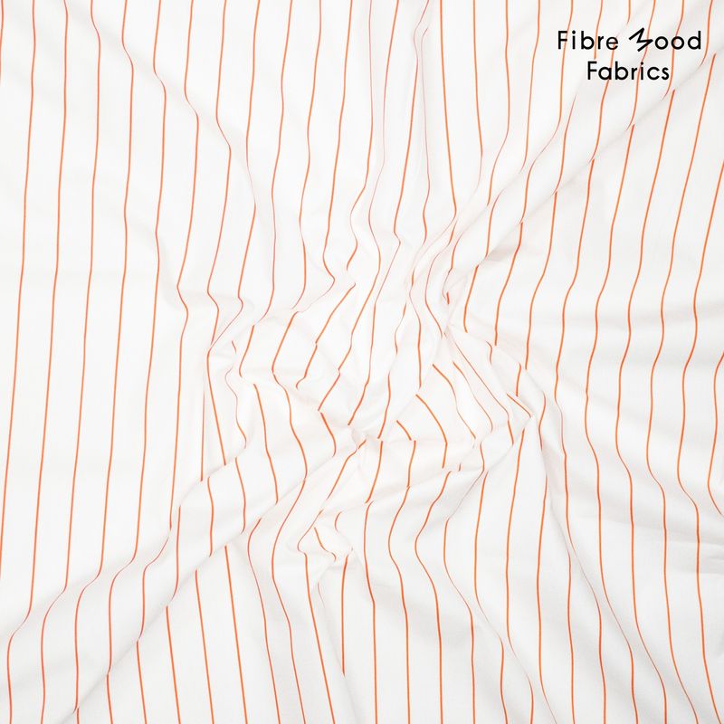 Zoey|popline stripes wit oranje