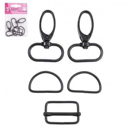 Ring en gesp set zwart