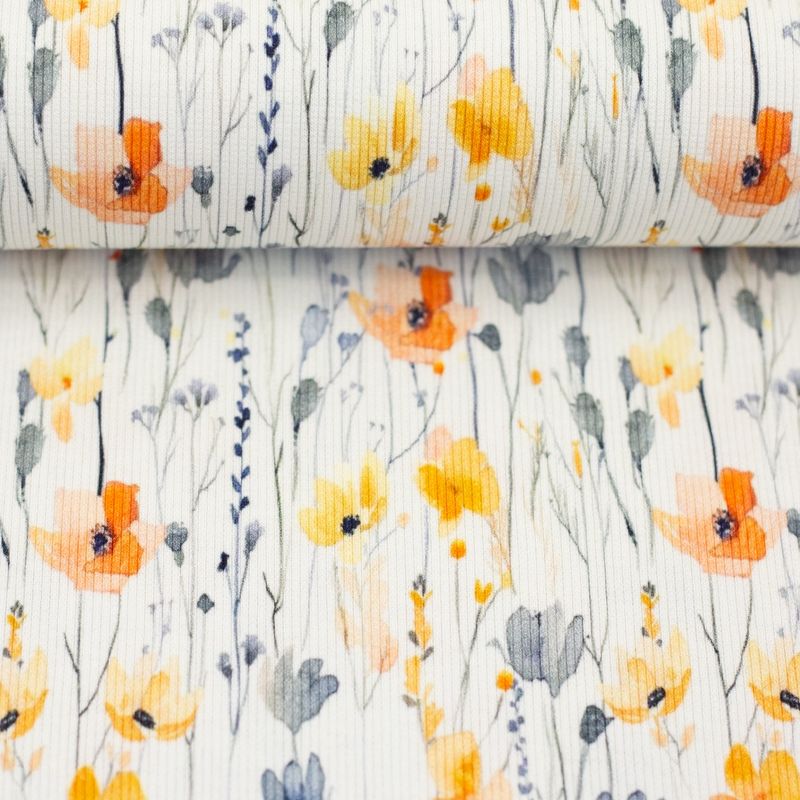 Ribtricot|zomerse bloem