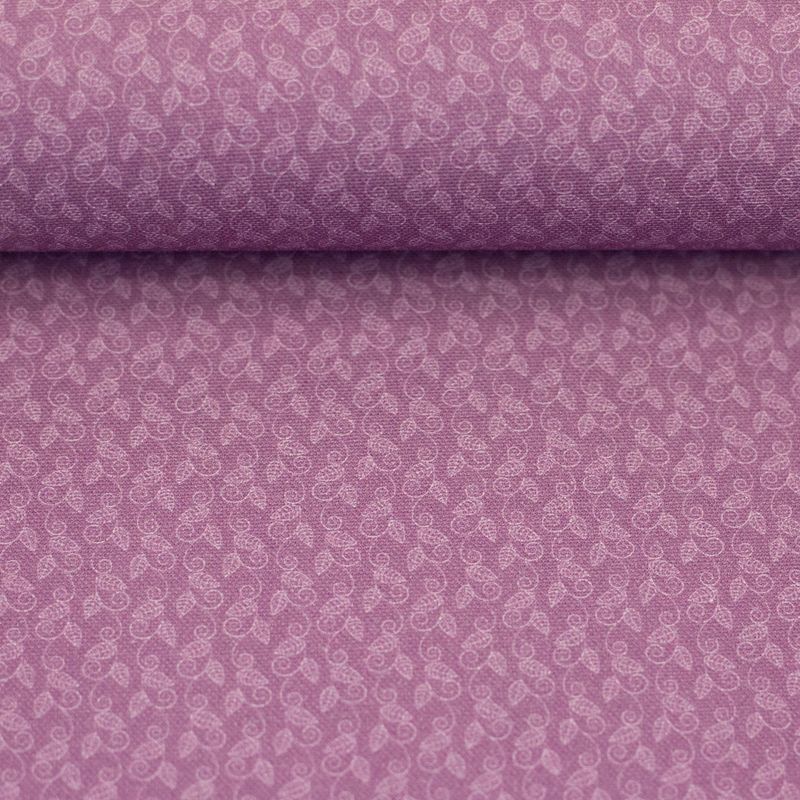 Katoen|lila|fijne bladprint
