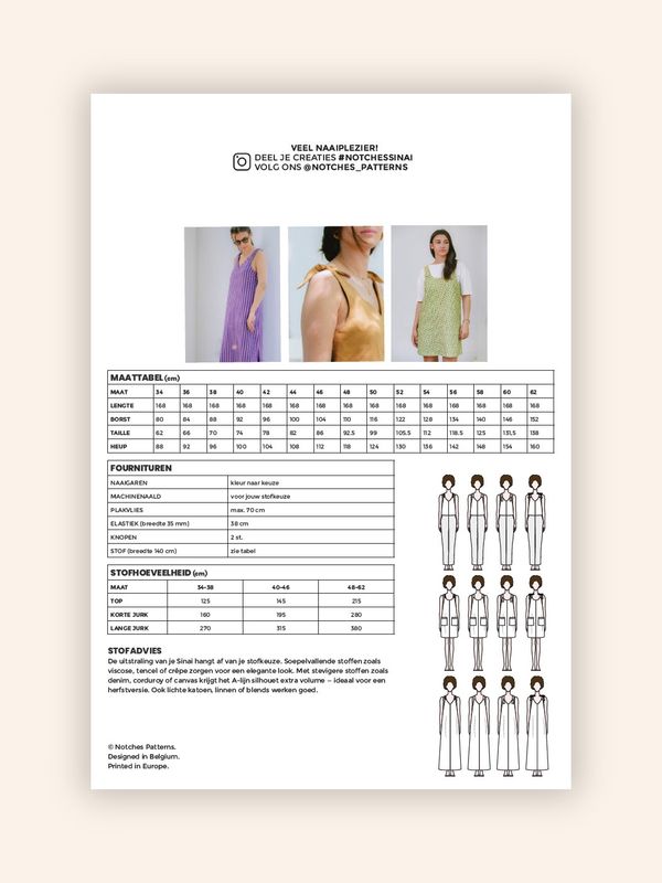 Sinai| patroon voor  dames| top &amp; jurk