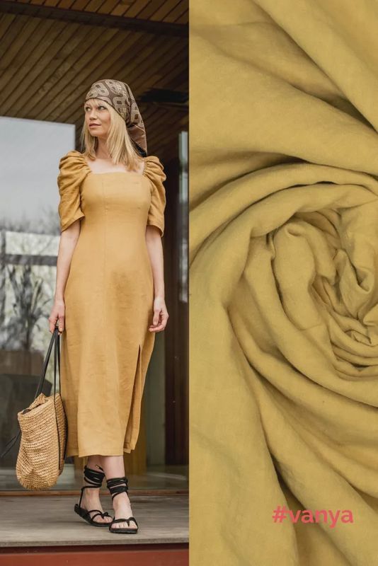 Linnen safraan stone washed