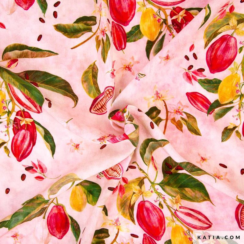 Viscose print|Cocoa fruit