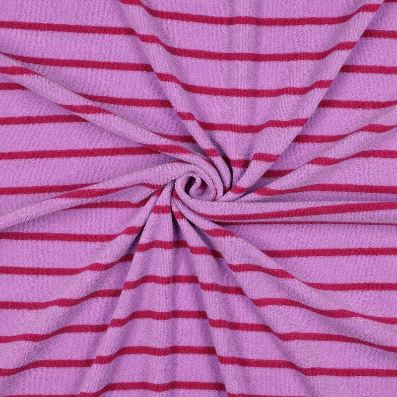 Spons badstof| katoen| strepen roze/fuschia