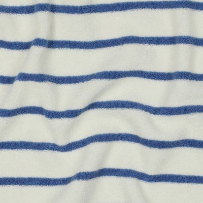 Spons badstof| katoen| strepen wit/licht blauw