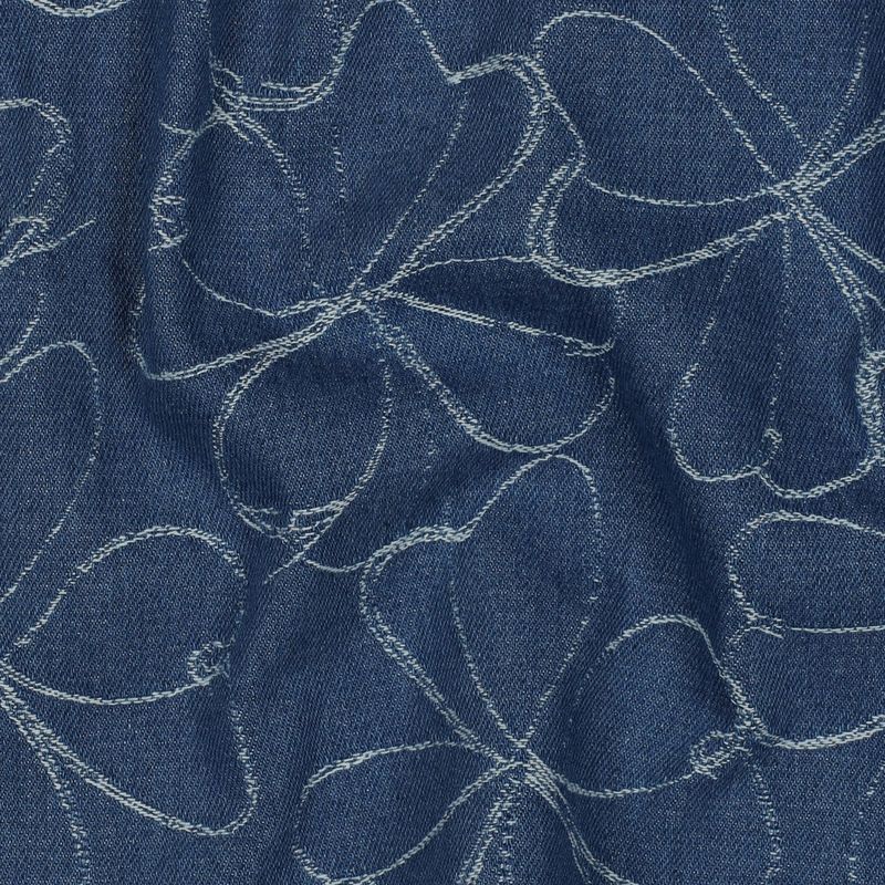 Denim jacquard flowers
