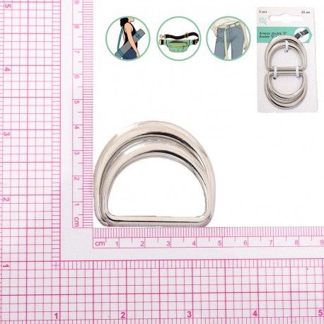 Dubbele d ring zilver
