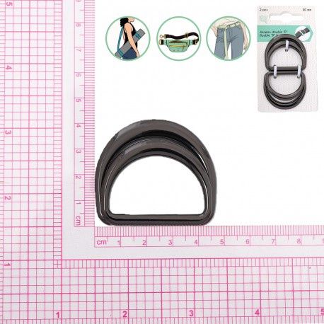 Dubbele d ring zwart