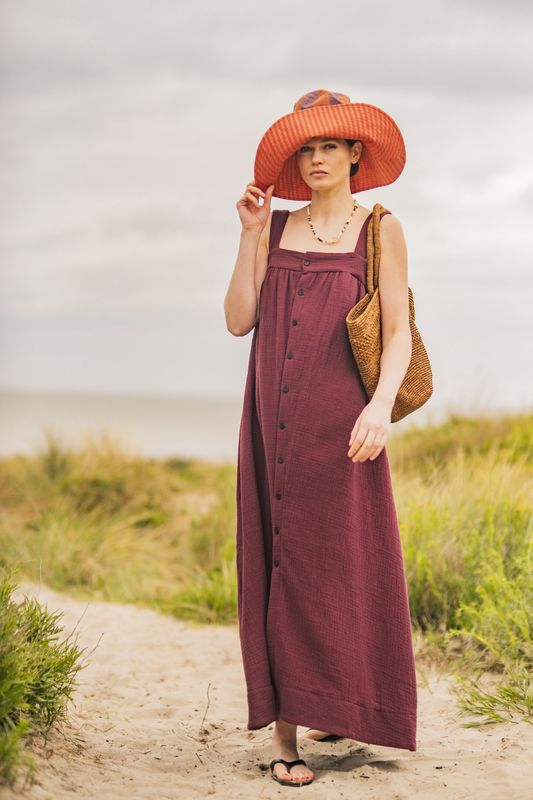 Fibre Mood | Storm | doubble gauze slub | bordeaux